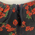 ZARA  Size M Dress Black Floral Print Babydoll Flowy 3/4 Sleeve Crew Neck 5891 Photo 4