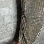 Calvin Klein Gold Ribbed Shimmer Cap Sleeve Ruched Blouse Size Large *Used Photo 2