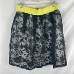 C. Luce  Floral Tulle Overlay Skirt with Yellow waist band L Photo 0