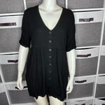 Urban Outfitters Uo Blake Button-down Frock Dress In Black Baby Doll Style Size Photo 2
