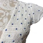 American Eagle  White Polka Dot Tie Front Crop Top Women's Medium Y2K Festival Photo 0