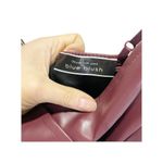 Blue Blush  Burgundy Pleather Bodycon Dress with Rushed Side S Assymetrical Hem Photo 4