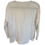 White Gauze Cotton Long Sleeve Top Tunic Asymmetric Hem Lightweight Size Large Photo 1