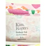 kim rogers  Multicolor Floral Short Sleeve 100% Cotton Top Sz Lp Photo 3