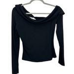ASTR The Label Black Draped Off Shoulder Top Long Sleeve Cowl Neck Top Size M Size M Photo 1