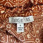 Patrons of Peace Geometric Print Tie Strap Ruffle Dress Womens Small Sundress Mini Boho Brown Photo 4