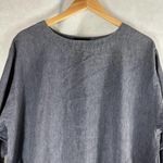 Eskandar Lagenlook Tent Linen Midi Dress Size 1 Blue Photo 5