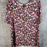 Agnes & Dora  Hi Lo Tee Blouse Women' s Large Purple Orange Floral Photo 0