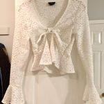 Topshop front tie V neck lace top Photo 4