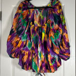 Cassee’s Women’s Multicolor Off The Shoulder Waist Tie Peasant Top Size 3XL Multiple Photo 0