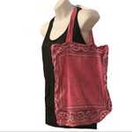 Bandanna Paisley Bohemian Festival Pink Tote Shoulder Bag Photo 3