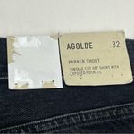 AGOLDE  Parker Short Black‎ Denim Jean Cut Off Womens Size 32 Exposed Pockets NEW Photo 3