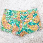 Lilly Pulitzer  Walsh Pop Goes The Lemur Yellow Turquoise Paisley Shorts Size 6 Photo 1