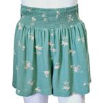 American Eagle Green Floral Smocked High Waisted Everyday Soft Shorts Size XS Photo 1
