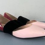 Andrea Gomez Dakota Pink Leather Pointed Toe Ballerina Flats Size 8 Photo 0