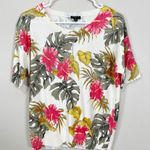 Talbots  Women's Cream Refined Floral Dolman Short Sleeve Sweater Sz MP Photo 0