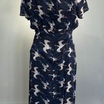 Hinge CLEARANCE! Blue Retro Bird Print Dress Size XS Dress Like New Photo 1