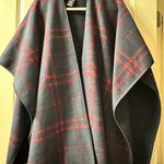 Ike Behar Red and Navy Plaid shawl Photo 3