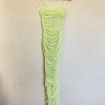House Of CB  'Fornarina' Lime Organza Mesh Maxi Dress neon‎ bright size XS NWOT Photo 8