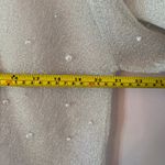 ZARA NWT  Sparkle Beaded Pearl Silver Short Sleeve Button Down Shirt Small Medium Photo 7