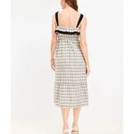 Loft  NWOT Plaid Ruffle Square Neck Midi Dress size 10 Photo 1