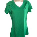 Nike Pro Womens V neck Athletic Shirt Green Top Size Medium C Photo 0
