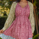 Anthropologie  Mahila Long-Sleeve Tie-Front Mini Dress. Size S. MSRP $118 Photo 0