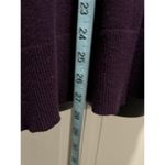 DKNY Jens Purple V Neck Sweater Long Sleeve Size Large Ribbed Hem Flowy Photo 2