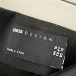 ASOS  Black Faux Leather Mini Skirt Curved Hem Photo 5