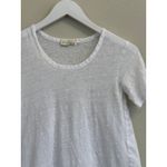 STARK X White Linen Tunic Top High Low Hem Short Sleeve XS/S Casual Womens Photo 2