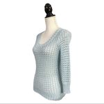 Rue 21 Open Knit Lightweight 3/4 Sleeve Hi Low Sweater Blue Small Photo 4