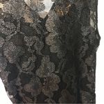 EXPRESS  XS Metallic Floral Lace belted A-line dress shimmer maximalist party Photo 2