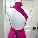 Lulus Keep It Interesting Hot Pink Asymmetrical Halter Maxi Dress Size XS NWT Photo 4