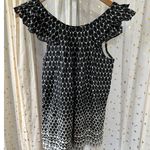 Elle Women's 100% Cotton Ombre Geometric Kaleidoscope Tiered Ruffle Blouse S Photo 2