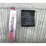 Love by Design NEW Women Size Large Gray Skivvy Ribbed Knit Sweater Photo 3