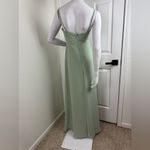 Azazie  BECCA Agave Sheath V-Neck Chiffon Dress.  B4 Photo 8