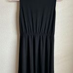 Tahari Drape Front Faux Wrap Sleeveless Black Dress Photo 2