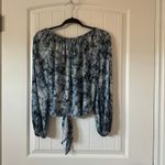 Karen Kane Tie Front Top Blouse Marble Print Long Sleeve XS Photo 3