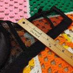 Bebe Intimates 34C Black Bra Gold Lace Goth Sexy Webbed Back Punk Knit Back Photo 7