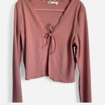 Elodie Pink Tie Front Long Sleeve  Photo 0