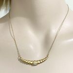 Crescent Vintage Gold-tone CZ Stone Bar Pendant 16” Necklace Photo 1