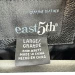 East 5th Black 100% Leather Collared Button Up Lined Jacket Pockets Size L Photo 3