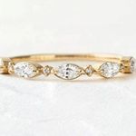 Sterling Silver Gold Plated Diamond Dainty Ring Photo 2