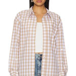 Citizens of Humanity Kayla Gingham Plaid Oversized Button Down Shirt Women XL Photo 0