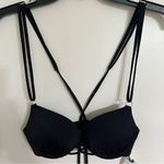 Shade & Shore  Women's 34B Bikini Top Black Push-Up Double Strap New Photo 2