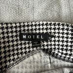 Motel Rocks Houndstooth Mini Skirt Black White Slit Front Size M Midrise Photo 3