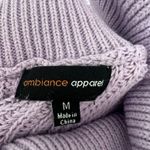 Oversized knitted purple sweater turtle neck Size M Photo 1