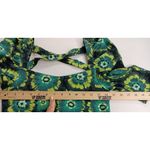 Free People  Retro Hippie Green Square Neck Puff Sleeve Bandana Original! Small Photo 5