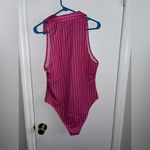 ZARA  striped bodysuit in pink and white large Photo 3