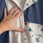 Kenar Vintage Floral Button-Down Cropped Blouse Size Medium Photo 4